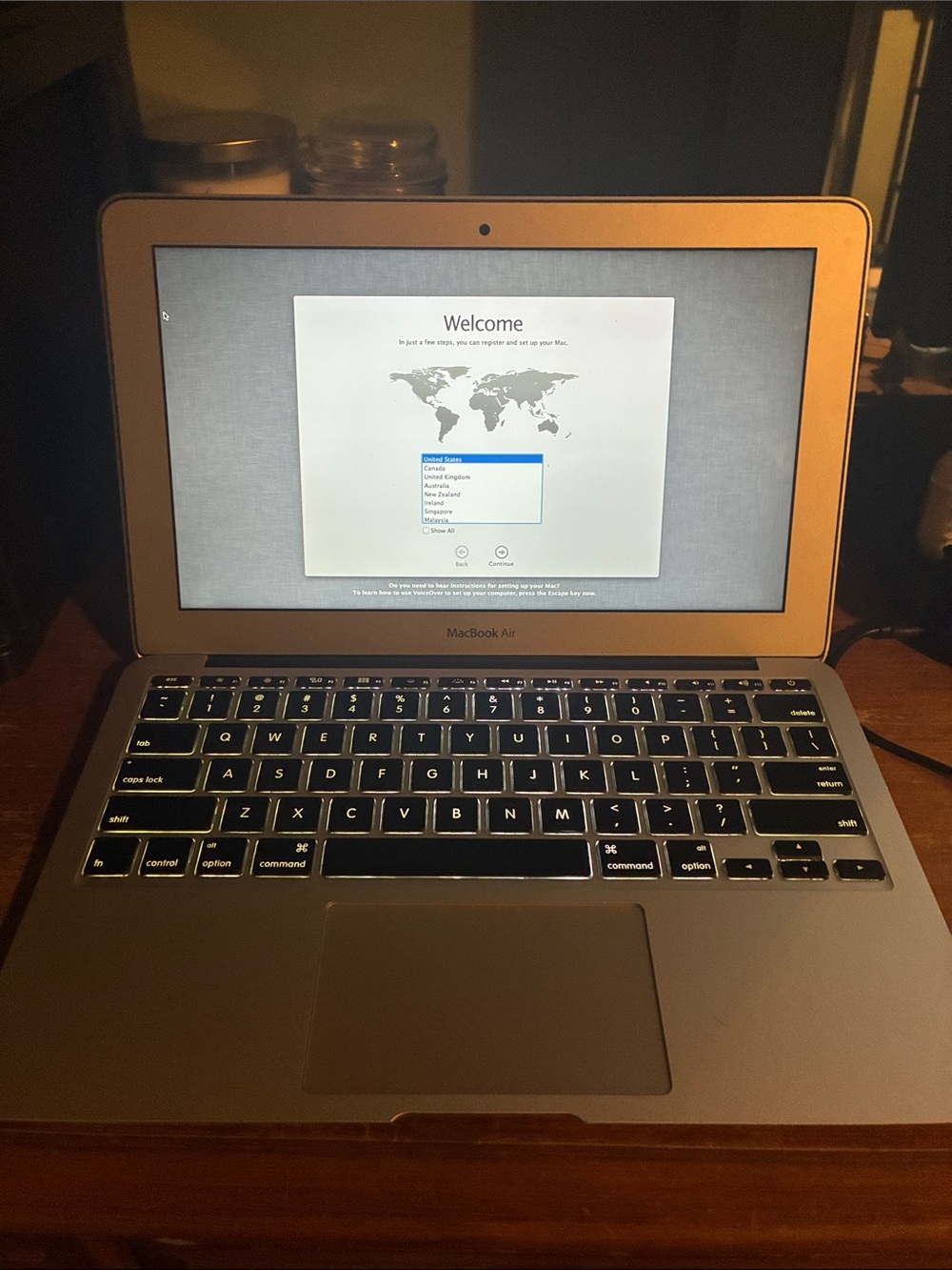Apple MacBook Air 11” in Silver with Backlit Black Keyboard
